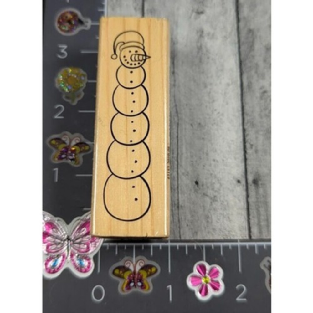 CraftSmart Tall Snowman Rubber Stamp Wood #F17